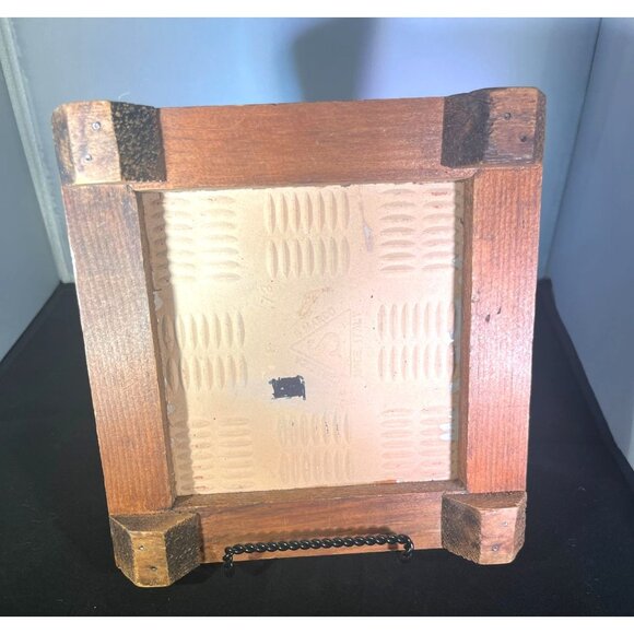 Italian Tile S Marco Wood Framed Blue Floral Trivet - Picture 3 of 4